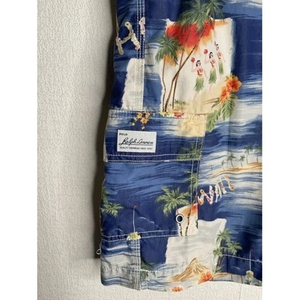 Polo Ralph Lauren Hawaiian Aloha‎ Swim Trucks Board Swimwear Shorts Men L Taiwan
